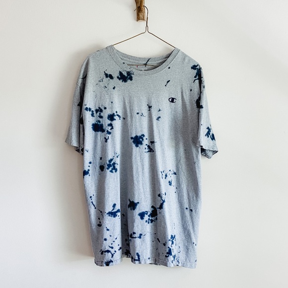 Champion Large Gray Logo Tie-Dye Tee Shirt Grey - Picture 4 of 6